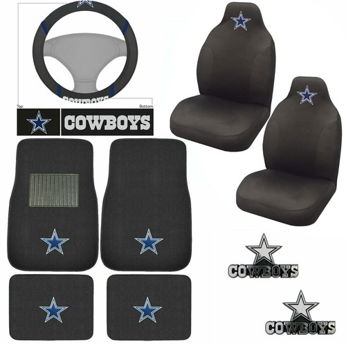 NEW 9PC NFL Dallas Cowboys Car Truck Floor Mats Seat Covers Steering