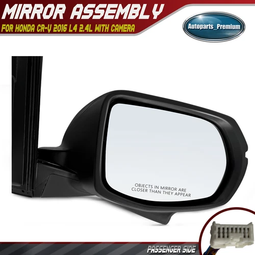 Passenger Power Mirror w/ Manual Fold Heated & Signal Light for Honda CR-V 2016