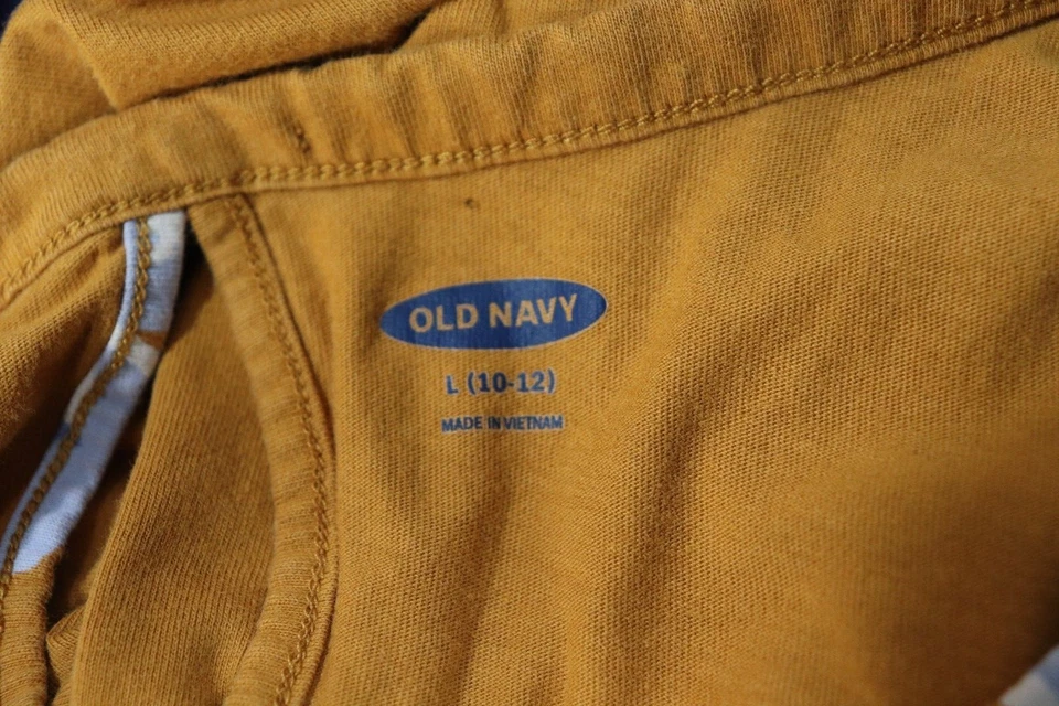 Vestido Camisa Manga Corta Mostaza Azul Marino Antiguo Jóvenes Niñas Estampado Floral Talla Grande Foto 3 de 3