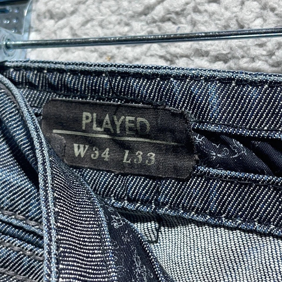 Buffalo by David Bitton Size 34x5 Denim Cutoff Shorts Stretch Flap Pocket Blue - Image 4 of 4