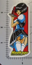 HOOK-UPS Skate STICKER Waitress Trixie skateboards helmets decal vintage