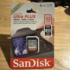 SANDISK ULTRA PLUS 32GB SDHC UHS-I MEMORY CARD  SDSDUW3-032G-AN6IN  NEW