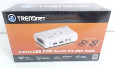 TRENDnet 2-Port USB KVM Switch Kit with AudioTK-209K and Cables NEW