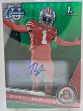 Brandon Inniss 2023 Bowman Chrome Prospect Green Refractor Auto /99 OSU