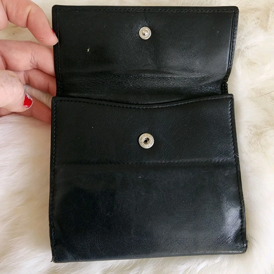 Cartera Bvlgari Bi Plegable Hombre Cuero de becerro Negro 4" x 4" Foto 3 de 4