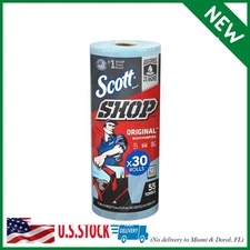 Scott Shop Original Blue Towels (75130), 9.4"x11" Cloth-like Paper Towel (30 Rol