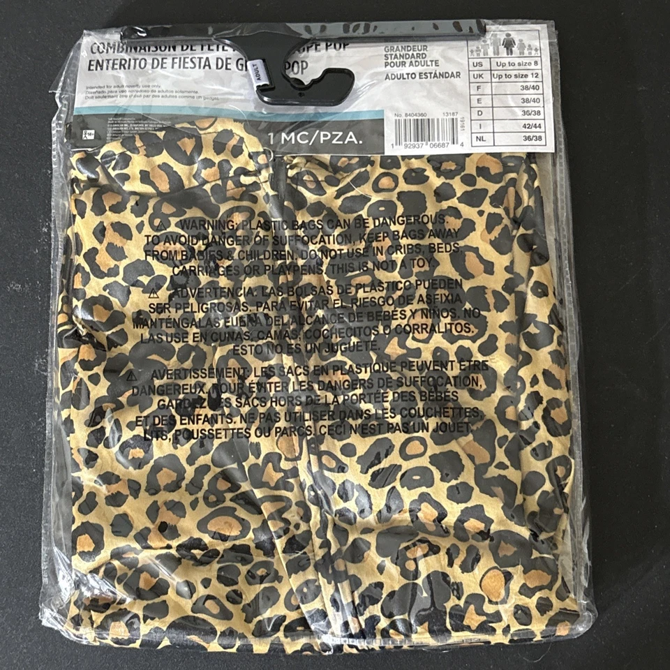 NOVO Macacão de Festa Old School Pop Grupo Leopardo Feminino Adulto Padrão Halloween - Imagem 4 de 4