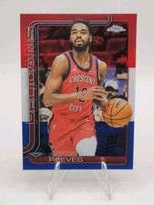 2025-26 Topps Chrome Basketball Antonio Reeves Red White Blue Refractor Pelicans