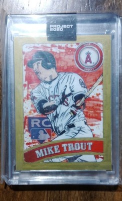 Topps Project 2020 - 2011 Topps MMXX Mike Trout Gold Artist Auto 100 2/2