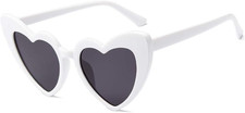 Heart Shaped Sunglasses for Women Cat Eye Mod Style Retro Glasses