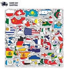 Vibrant Waterproof Country Flag Stickers - Perfect for Luggage  Water Bottles