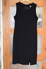 Julie Guerlande Paris Black Dress UK 10 Sleeveless Work Formal Smart Fitted Used