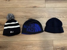 YOUTH Under Armour The North Face Knit Beanie Lot Striped Solid Black Blue