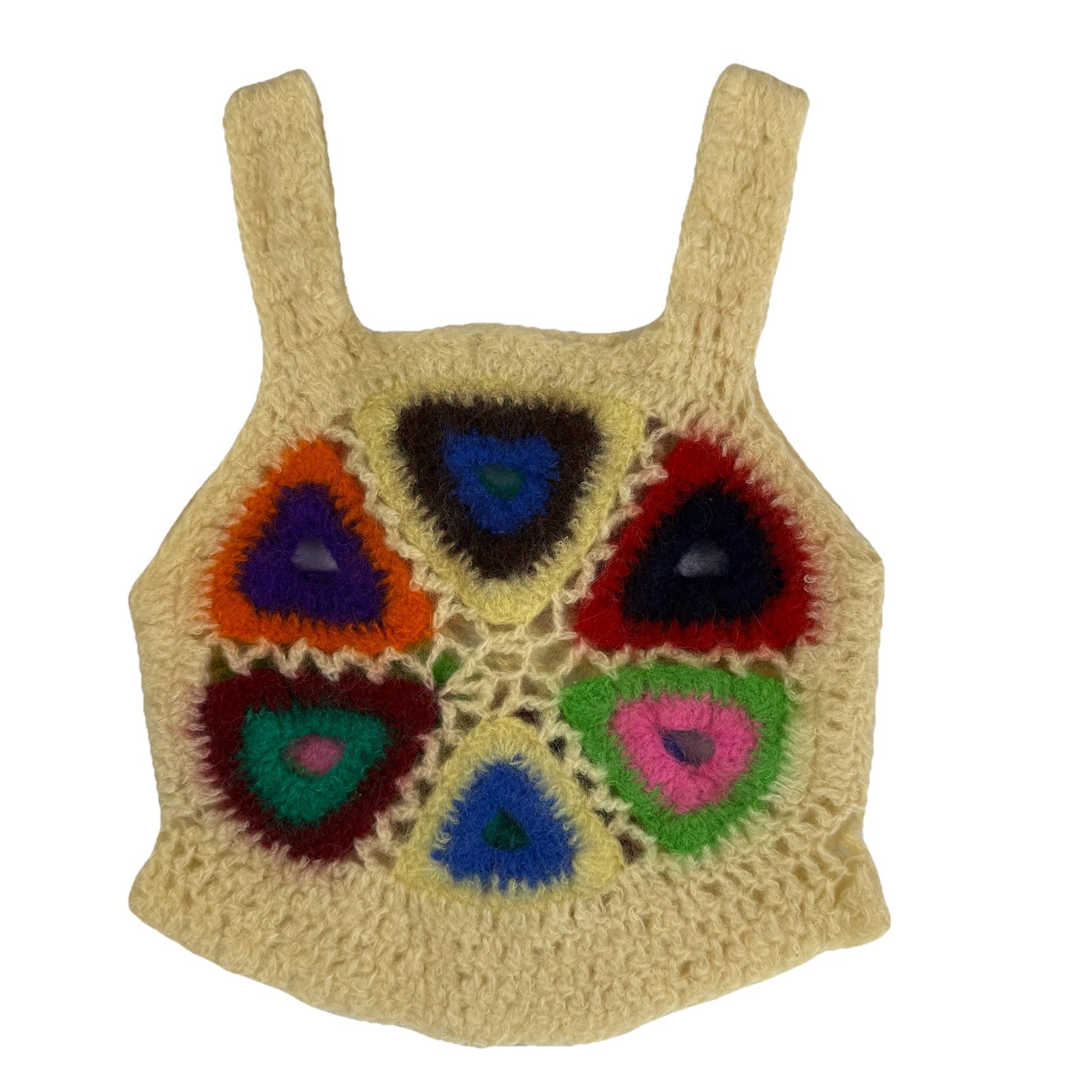 Handmade Crochet Patchwork Vest Multicolor Boho H… - image 1