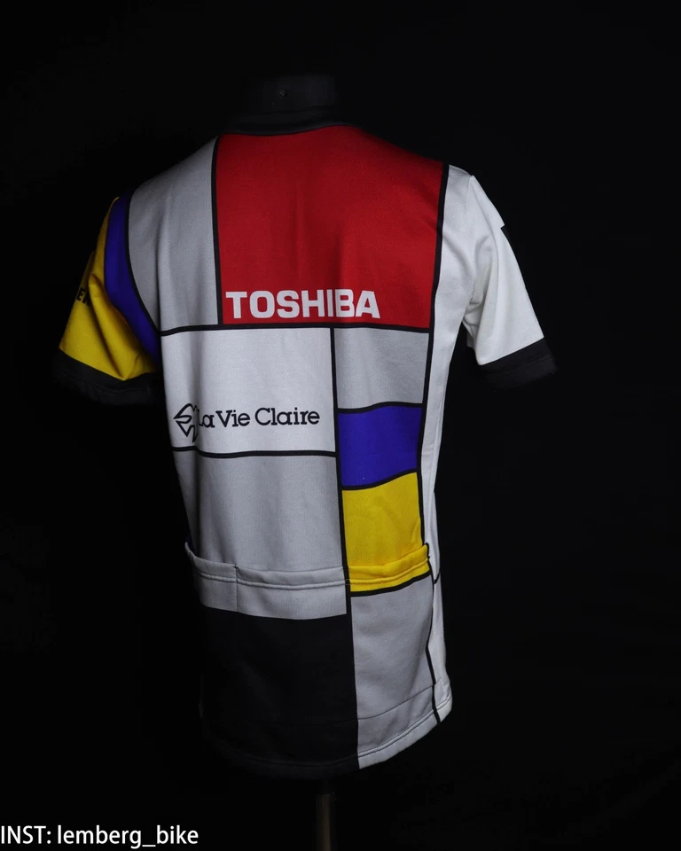 1987 Toshiba - La Vie Claire vintage cycling jersey (L) #559 - Image 3 of 4