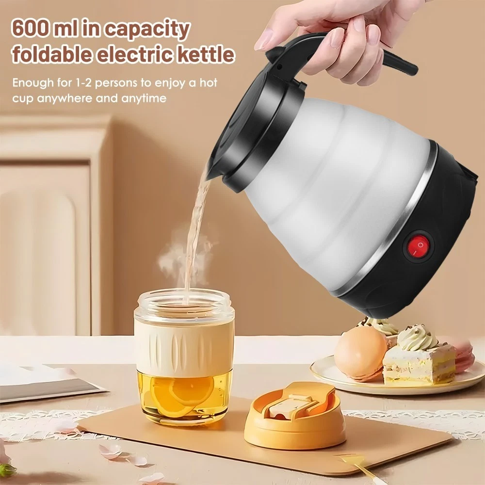 600ML Portable Folding Electric Kettle Anti-Slip And Anti-Scalding Protection