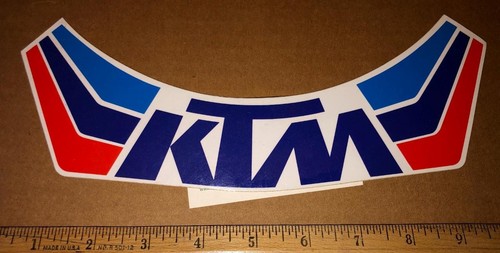 Calcomanía visera casco vintage KTM NUEVO AÑOS 80 10x3,5" motocross ahrma mx - Imagen 1 de 3