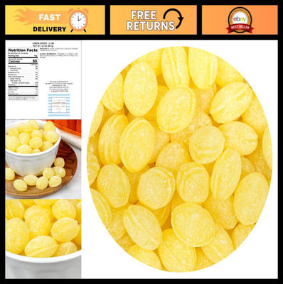 Sanded Lemon Drops 2lb Bulk Bag - Hard Sour Candy, Lemon Flavored Treats, 144 Pi