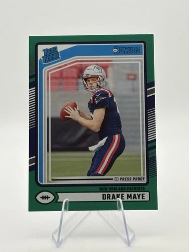 2024 Panini Donruss Drake Maye Rated Rookie Press Proof Green RC #379