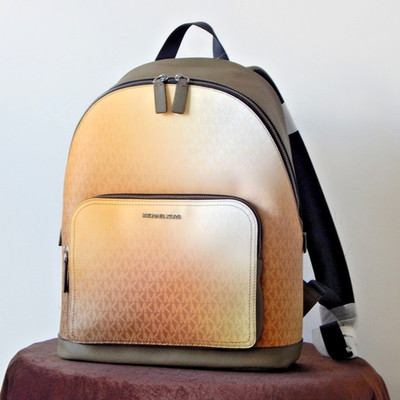 NWT Michael Kors COOPER Commuter Ombre MK Logo Laptop Compatible Backpack Olive