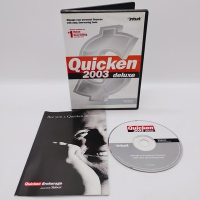 Intuit Quicken 2003 Deluxe For Windows PC w/ Insert, VGC Fast Free Shipping