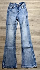 Love SOHO Women’s Jeans Flare  Size 0 Light Wash Cross Pocket Embellished