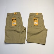 Lot Of 2 Carhartt Rugged Flex Canvas Work Shorts Women  s 12 Loose Fit 10" NWT
