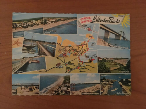 alte Postkarte: Grüße von der Lübecker Bucht, vermtl. aus 1966 - Bild 1 von 2
