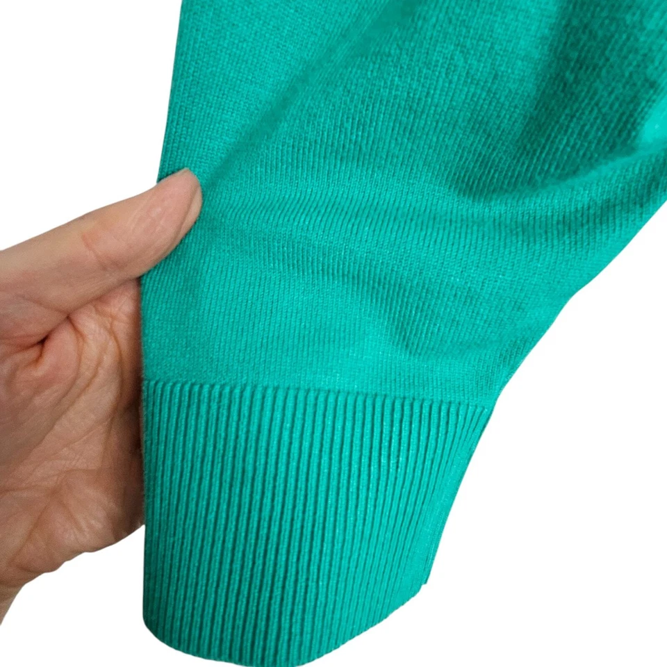 White House Black Market Sweater Knit Cardigan Women XL Green Knit Sweater Women - Image 4 of 4