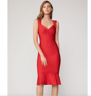 green emerald velvet dress HERVE LEGER | Sweetheart Gown - Plum