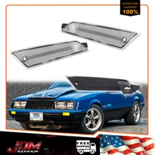 For 1979-1986 Ford Mustang Clear Lens Front Fender Side Marker Light Lamps 2PCS