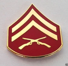 US MARINE CORP RANK E4 CORPORAL (SMALL 7/8") Military Rank Pin 14388 HO