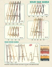 New 57" Mahogany Artwork Drawing Display Easel With Brass Accents