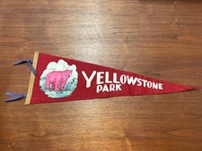 Vintage Yellowstone National Park Travel Souvenir Pennant KG JD