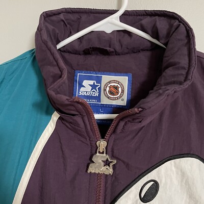 Rare Mighty Ducks Starter jacket full zip Large Big Logo Rare Mighty Ducks Starter jacket full zip Large Big Logo