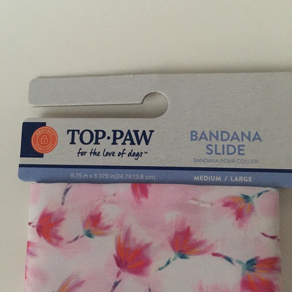 Top Paw Pink Peony Neoprene Dog Bandana Slide Multiple - Image 3 of 4