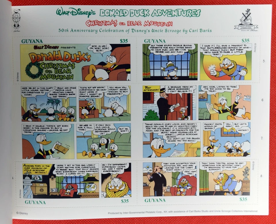 Guyana 3334 MNH Donald Duck Bear Christmas Disney booklet ZAYIX 0209AL08M - Image 2 of 4