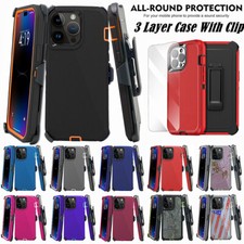 For iPhone 12 Mini 12 Pro Max Defender Shockproof Hard Case w/Belt Clip Screen