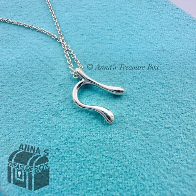 Tiffany & Co. 925 Silver Elsa Peretti Letter N Initial Pendant