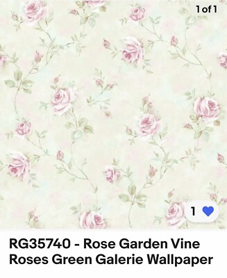 RG35740 - Rose Garden Vine Roses Green Galerie Wallpaper (4 Rolls Available)