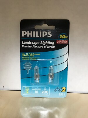 PHILIPS Landscape Light bulbs~10W~G4 Base T3~2 Pk~For Enclosed Fixture~Halogen
