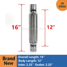 Exhaust pipe soft connection bellows muffler network 2.25" x 12" Length 16" OL