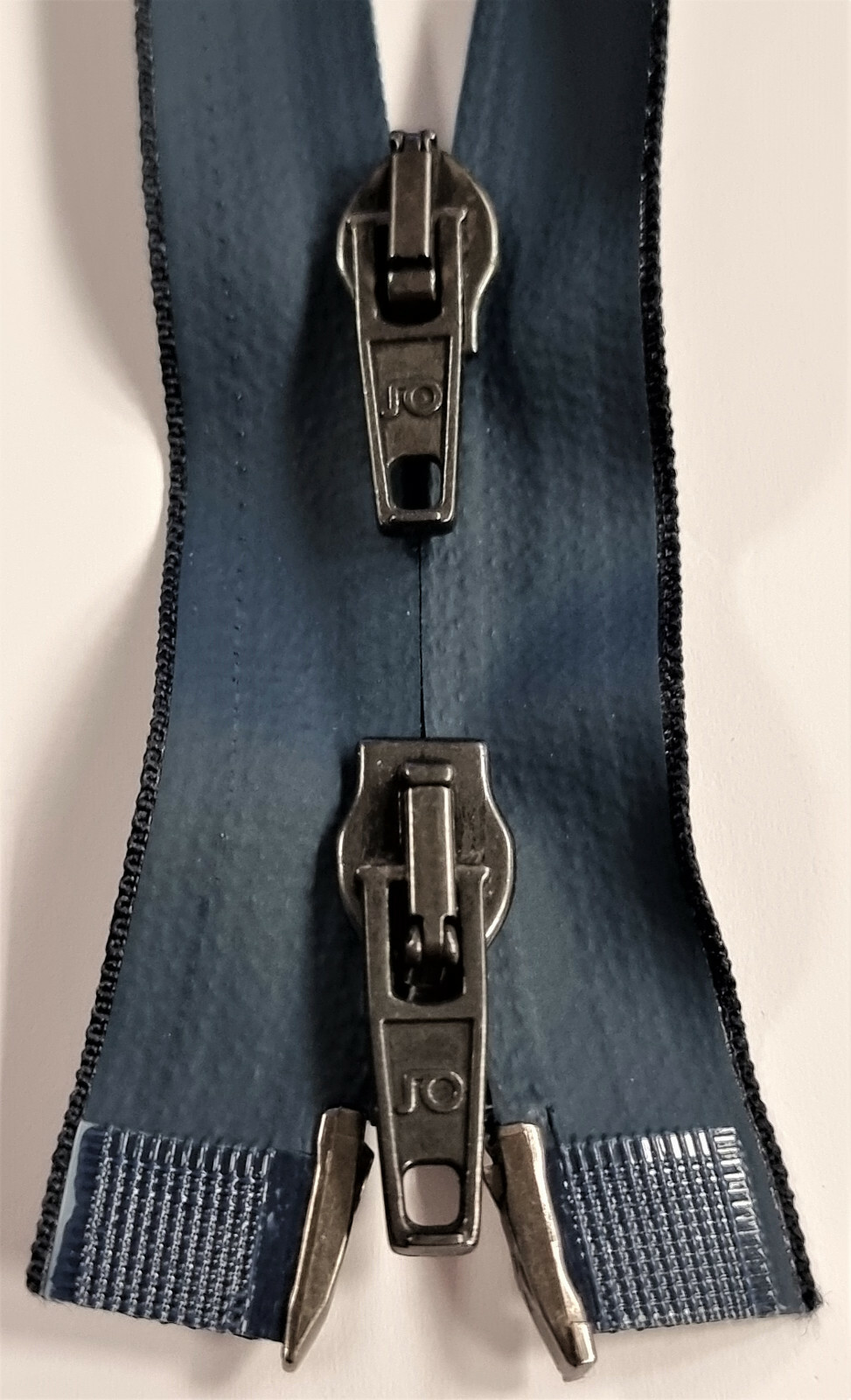 Wasserdichter Reißverschluss TPU Beschichtet - 30cm Dunkelblau Nicht Teilbar