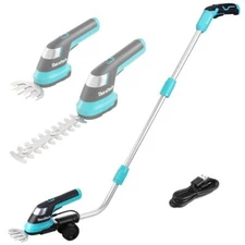 DURATECH 7.2V 3-in-1 Handheld Electric Grass Trimmer & Hedge Shears for Garden