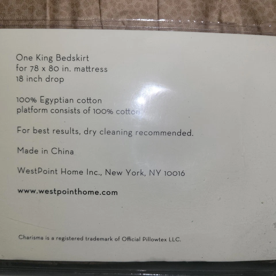 Carisma ~ FALDA DE CAMA ORLANDO KING Mayoría Colores Tonales de Café Au Lait y Camel - Nuevo en Paquete Foto 3 de 4