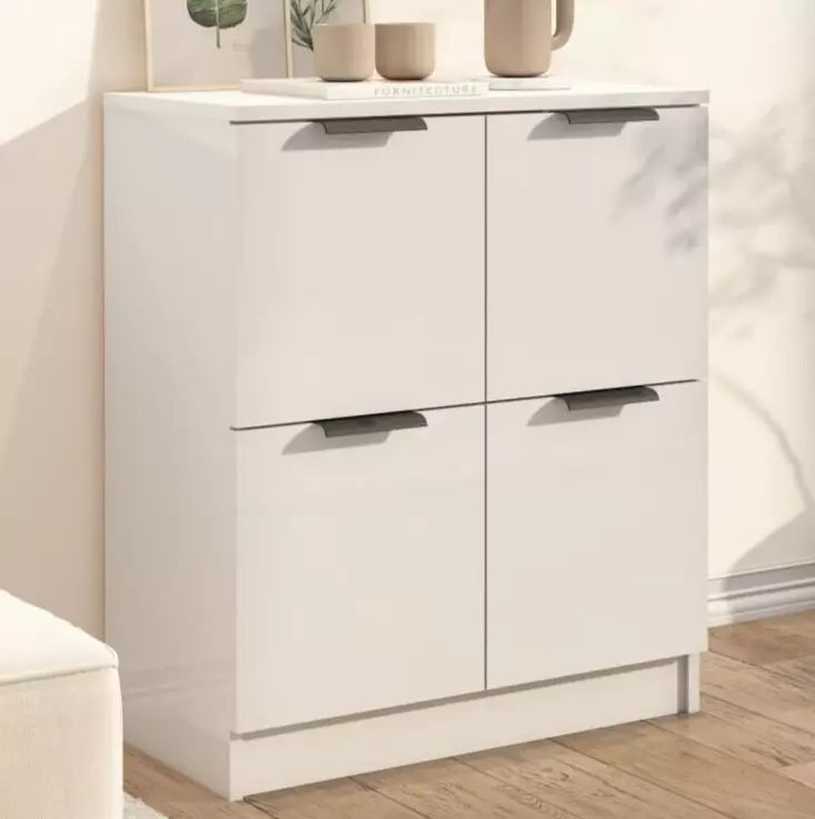 Small Sideboard Cabinet Slim White Cupboard Storage Unit Utility Narrow Buffet