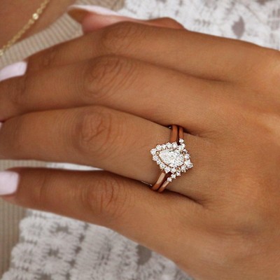 Pear Cut Moissanite Diamond 14Kt White Gold jewelry