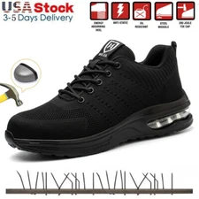 Men's Safety best Work Shoes Steel Toe Boots Lightweight Non-slip Sneakers