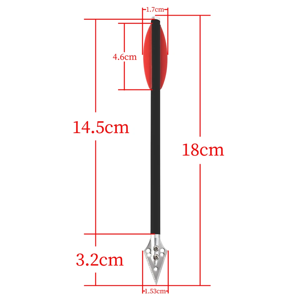 7'' Crossbow Bolts Carbon Arrow Vanes Pistol Point Tips Archery Hunting Shooting - Image 2 of 4