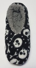 NEW Kid's Sherpa Lined Slippers with Skull  Cross Bone Size 13-1 New / Tag